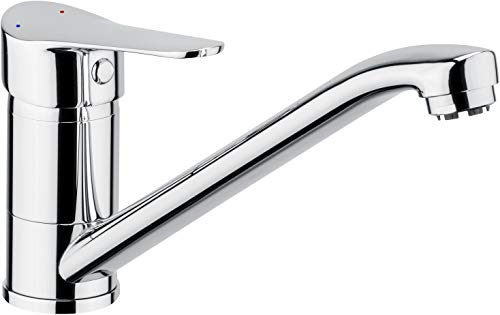 Cornat VED52 Veduta - Grifo monomando para fregadero (latón cromado, caño giratorio 360°, baja presión)