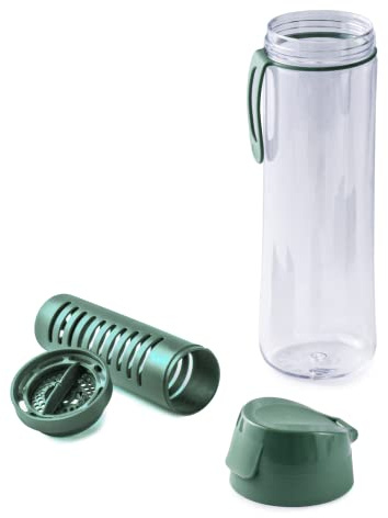 Snips | Trinkflasche mit Infuser 0,75 L | 7 x 25 cm | Tritan Renew - Wasserflasche Recycelter Kunststoff | 100% Hergestellt in Italien, Grün