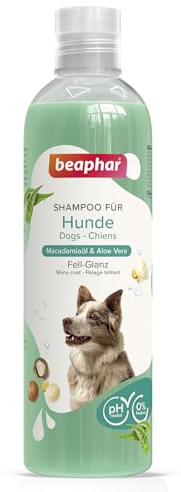 BEAPHAR - Hundeshampoo Fell-Glanz Für Hunde Aller Rassen - Hautfreundlich - Mit Macadamiaöl Und Aloe Vera - 0% Parabene - Frischer Duft - Vegan - 250 ml