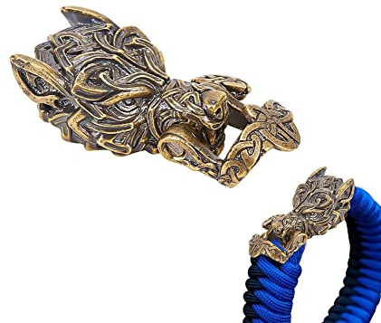 nbeads Messingschnallen Mit Wolfskopf, Antike Bronze Mythische Armbandschnalle EDC Geflochtene Seilschnallen Für DIY Crafts EDC DIY Zubehörteile