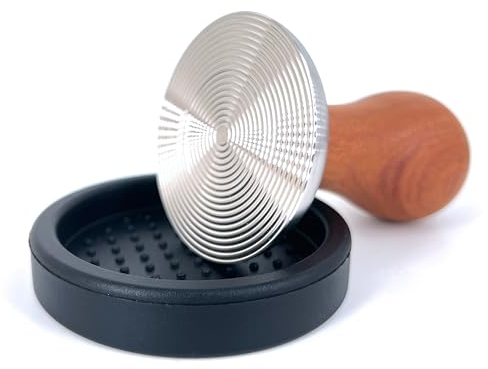 NEOUZA 58mm tamper base ondulazione macchina espresso manico in legno acciaio inox per barista casa negozio caffè
