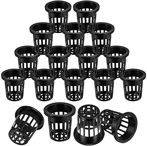 Herklotzn Lot de 100 tasses en filet de 6 cm, fendu, filtre à lèvres larges, panier en filet pour plantes, orchidées, hydroponiques et aquaponiques