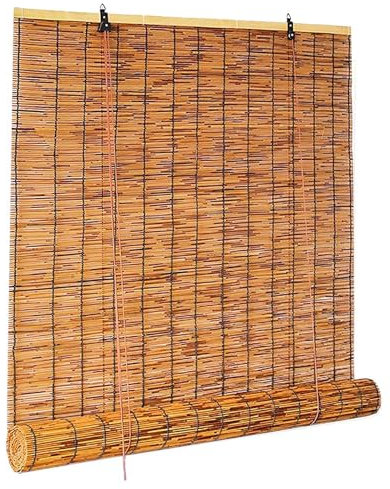 FEIHAS Tende in bambù per Veranda Esterna,Tende di bambù,35 40 50 68 70 85 100 130 145 160 165cm Larghezza, Tapparella Avvolgibile in bambù Naturale