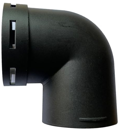 NIYATA 75mm Standheizung Zubehör 90° Rohrbogen, Diesel Standheizung Anschluss, Heizungsschlauch 75mm Winkel, Heizungsrohr Winkel Luftauslass für Warmluftrohr, Schwarz