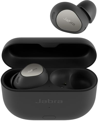Jabra Elite 10 Gen 2 Wireless Bluetooth Earbuds, Enhanced spatial sound, LE Audio Smart Case, Semi-open Earbud Design, Advanced ANC, 6 built-in Microphones and up to 36hrs battery life–Titanium Black