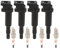 Anlseiod 4x ZüNdspule&4x Zundkerze Kompatibel mit 3-Er E46 E90 E91 E92 E93 5-Er E60 E84 X3 E83 Z4 E85,Stabzündspule Zündkerzenstecker OE mit 12137594938 12122158252