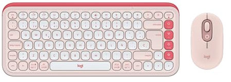 Logitech POP ICON COMBO Bluetooth Mouse and Keyboard Kit, Comfortable Typing, Programmable Keys and Buttons, Discrete Clicks, Easy-Switch up to 3 Devices
