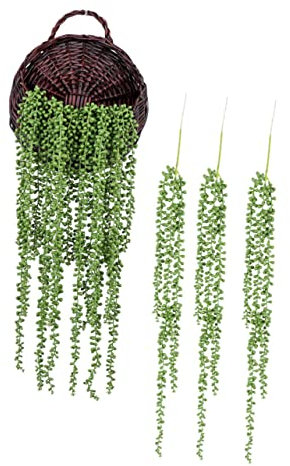 ULDIGI 4pcs Artificial Hanging Vine Fake Succulent Plant Lifelike Rattan Fake Flowers for Garden Easy to Clean Outdoor Artificial Plant