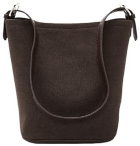LAORENTOU Canvas Designer-Umhängetasche für Damen, Eimer-Crossbody-Tasche für Damen, große Kapazität Tragetasche, Braun 02, Medium