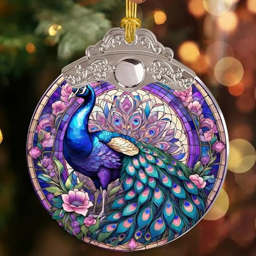 Pfau Weihnachtsschmuck - Acryl Baumschmuck Geschenke für Frauen 2024 Andenken