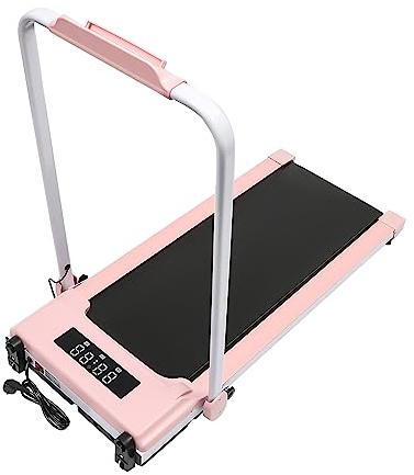 BRRIDE Laufband für Zuhause Klappbares Elektrisches Laufband bis 10 km/h, 2HP Walking-Jogging-Trainer mit LED-Anzeige & Fernbedienung für das Fitnessstudio zu Hause, Büro (Rosa)