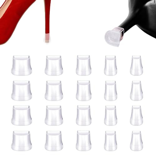 VEGCOO 10 Paires | 5 Tailles Femme Haut Talon Protecteurs, Femmes Chaussures Stoppers Couvertures, Embouts Talons Couvertures, pour Mariages, Activités Plein Air Marche Facile (Blanc, 5 Tailles)