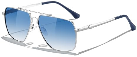 KANAST Occhiali da Sole Goccia Blu Sfumati Polarizzati Uomo Donna Metallo