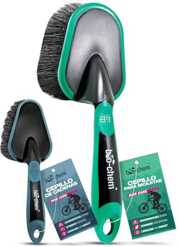 bio-chem Fahrradbürsten Set 2-teilig für Bike-Reinigung | Fahrradbürste & Kettenbürste für MTB, Rennrad, E-Bike und Citybike | lackschonend & effektiv