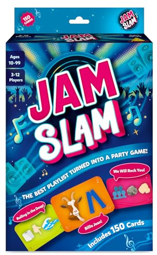 Gouda Games Jam Slam Music Card Game - Fast-Paced Song Guessing Party Game for Family Game Night, Fun for Adults, Teens & Kids, Gift for Music & Board Game Lovers, 3-12 Players