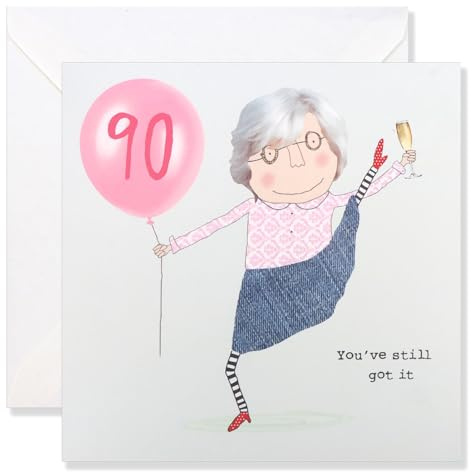 Bumlofa 90. Geburtstagskarte Geburtstagskarte für sie mit lustigem Design und leerer Innenseite 90. Geburtstagsgeschenke für Mutter, Oma und Freundinnen