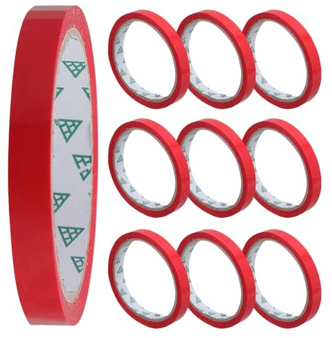 KICHOUSE 10 pièces Ruban Adhésif pour Légumes Rouge Scellant Plastique Résistant pour Emballage Alimentaire Outil de Liaison pour Usage Domestique et Commercial