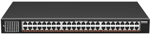 YuanLey Switch Ethernet 48 Puertos No Gestionado, 24×2.5G + 24×1G RJ45 Multi-Gigabit, Capacidad de Conmutación 168Gbps, Carcasa Metálica, Desktop/Rack, para NAS, PC y WiFi 6 Ap