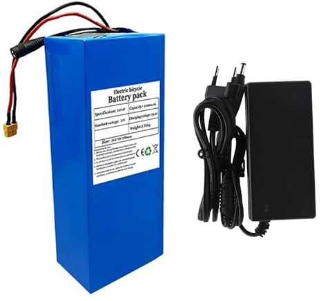 Batteria Per E-Bike Da 52 V, Batteria Ad Alta Potenza Con Caricabatterie, Batteria Al Litio Da 45 Ah Per Biciclette Elettriche, Scooter, Motociclette, Go-Kart (52V 45Ah),XT90