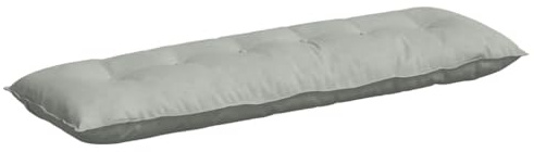 Roanoer Rückenkissen Hellgrau 160 x 50 x 19 cm aus samtigem Cordstoff mit abnehmbarem Bezug Modernes Sofakissen für Couch Sofa Wohnzimmer Schlafzimmer Büro