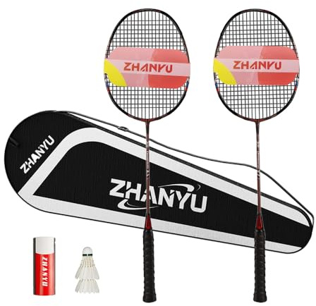 Badminton Racket Professional,Badminton Rackets Set Of 2,Both Offensive And Defensive Badminton Racket,With Light And Agile Swings,And Includes 2 Rackets,2 Shuttlecocks,And 1 Bag
