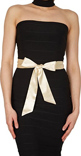 BlackButterfly Satén Cinta Comtirón Boda Dama De Honor (Oro champán, 5W / 250L)