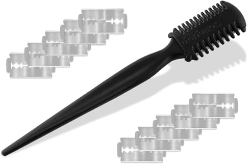 Effilierer Effiliermesser aus Solingen zum Ausdünnen & Schneiden von Haaren | Made in Germany Haarausdünner mit 10 Ersatzklingen Solinger Haar-Effilierer zum lichten der Haare