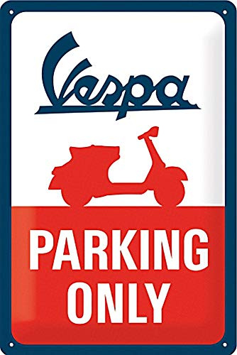 Nostalgic-Art Targa retrò, 20 x 30 cm, Vespa – Parking Only | original Vespa license product (OLP), in metallo, design vintage, Idea regalo per fan di Vespa