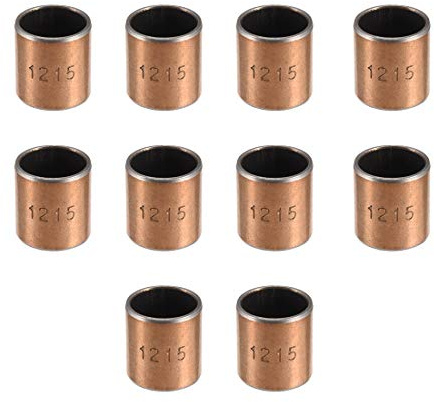 sourcing map Sleeve Bearing 12mm Bore x 14mm OD x 15mm Length Plain Bearings Wrapped Oilless Bushings 10pcs