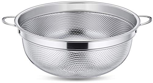 Sieb, HaWare Edelstahl Küchensieb Nudelsieb mit Griff, 20cm Mikroperforiertes Abtropfsieb Seiher zum Ablaufen & Spülen für Küche/Nudel/Gemüse/Obst/Reis, Spülmaschinenfest