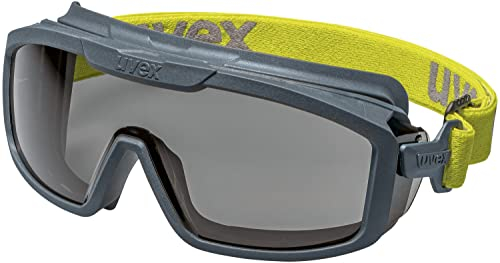 Uvex i-guard+ - Vollsichtbrille - Schutzbrille für Arbeit und Labor - Getönt/Anthrazit-Lime
