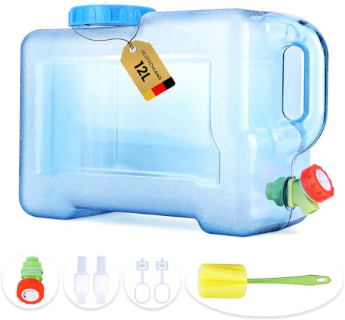 Umikk Camping Wasserkanister mit Hahn, Griff, PC-Material, BPA-frei | 5-15L, Auslaufsicher, Breite Öffnung, Tragbarer Trinkwasserkanister für Camping, Picknick, Garten und Zuhause