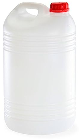 Tradineur - Garrafa Redonda - Fabricado en plástico - Apto para uso alimentario - ideal para almacenar y transportar agua, bebidas, líquidos - 25 Litros