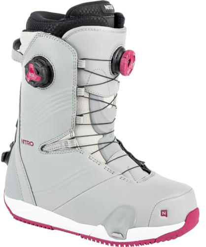 NITRO Dynasty Boa 24 All Mountain Freeride Premium Sistema de Cordones rápidos Step On Boot Snowboot Barco de Snowboard, Mujeres, Vino Iron, 25