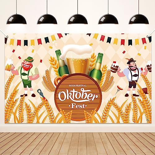 Koliphy Oktoberfest Banner, Bayerisches Deko, Willkommen Zum Oktoberfest Party Hintergrund, Deutsche Löwenkamm Fahnen