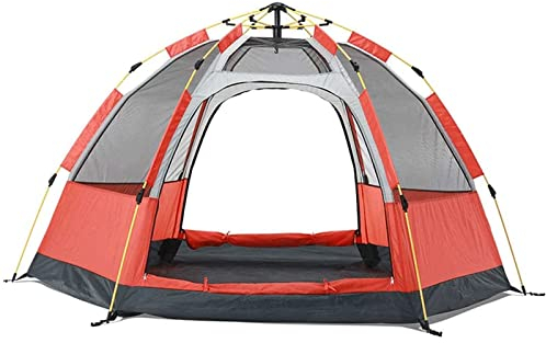 Zelt Zelt für 4–6 Personen，Automatisches großes Campingzelt mit 2 Türen und 4 Fenstern，Großes Strandzelt mit belüftetem sechsseitigem Netzgaze tragbar