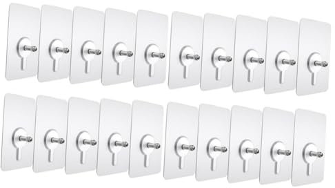 jojofuny 20 Stk Wandhaken Für Die Küche Selbstklebende Schraubhaken Abnehmbare Haken Aufkleber Bildaufhänger Ohne Nägel Kein Bohren Wandhaken Bilderhaken Bilderrahmen Büro Nagel Frei