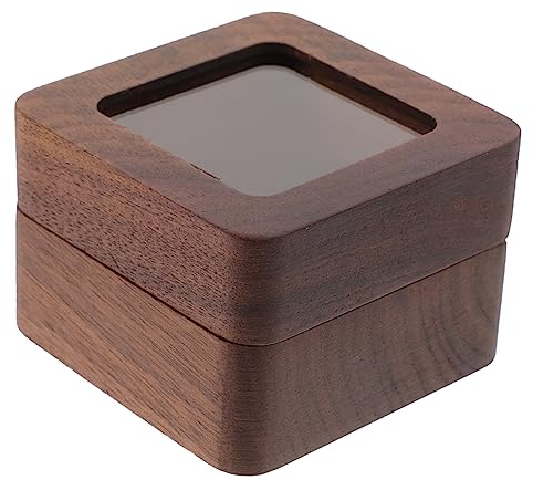 IMIKEYA 4pièces Boîte à Anneaux Carrée Pour Mariage Étui Élégant Massif Pour Bijoux Engagement Fiançailles Avec Intérieur Blanc Pour Cérémonie Et De Bijoux