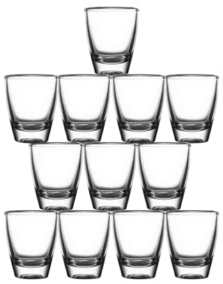 ACONDE 12-piezas Vasitos de Chupitos Vidrio: 35ml Transparente Vasos De Chupito Apto para Lavavajillas - Vodka Whisky Tequila Espresso Licor