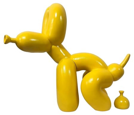 Morlinca Statua di cane con palloncino,scultura di cane con palloncino in resina, scultura di arte artigianato in resina ornamento desktop per ufficio e decorazione della casa,A6