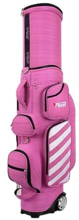 SDTOOP Golftasche, leichte Tragetasche, Golf-Reisetasche mit Rädern, geeignet for Männer und Frauen, Golf(Pink)