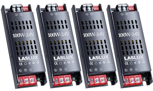 4 Stück LED Trafo 230V auf 12V 200W Dimmbar with Langsamer Anfang, Dimmbar Schaltnetzteil LED Transformator 12v, Stumm Treiber Netzteil 16.6A, LED Driver (12V - 4PC, 200, Watt)
