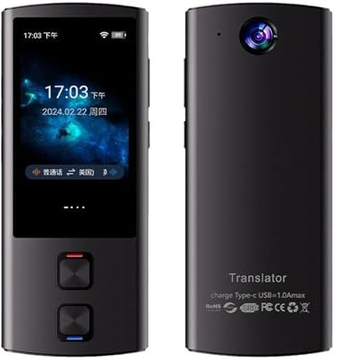 Sprachübersetzer Gerät mit 3 Zoll Touchscreen, 138 Sprachen Intelligenter Fremdsprachenübersetzer, Echtzeit Übersetzungsgerät, Fotoübersetzung Übersetzer Sprachübersetzer Gerät für Reisen, Business