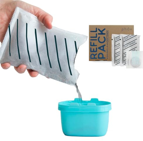 Phox Brita Maxtra+ Compatible - Eco Refillable and Reusable Filter Cartridge Compatible with Brita Maxtra and Maxtra+ Comes with 3-Month Refill Pack Supply (Softener)