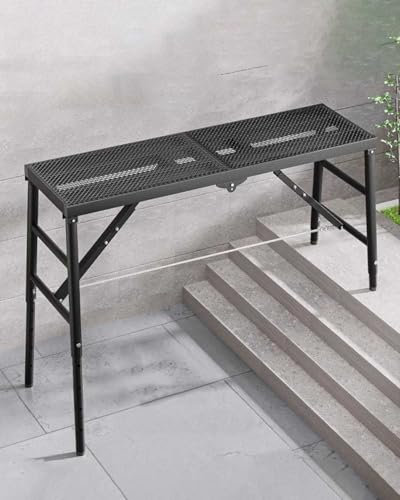 GTHTUHFD Piattaforma per Ponteggi Regolabile per Scale/Cantiere, Scala da Lavoro Pieghevole Lunga 4, 5, 6 Piedi, Sgabello Multiuso per Ponteggi su Terreni Irregolari,One Color-150x30cm (59x11.8)