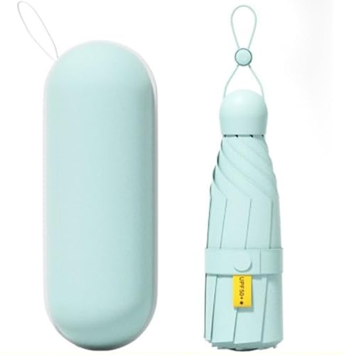 Ombrellone da spiaggia pieghevole e compatto con protezione UV UPF50+, con custodia portatile, impermeabile e antivento, per escursioni, campeggio, pesca, ciclismo, viaggi