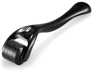 HUVZOR Rouleau Derma 540 Aiguilles Titane 0.5mm - Stimule Croissance Barbe & Cheveux, Réduit Vergetures et Rides pour Soins Visage Hommes