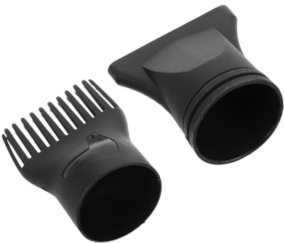 DECOMELODY Ugello Piatta Asciugacapelli Pezzi 2 Plastica Nero e in con Bocchetta Pettine Styling Professionale Asciugatura da Salone Chioma