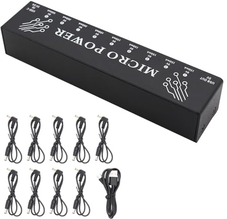 9 Output Adjustable Voltages Multiple Effect Pedal Power Supply Compact Light Weight For Guitar Studio Equipment Travel Sized Guitar Pedal Charger