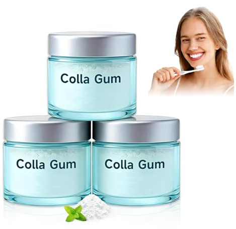 3 st Kollagenpulver, Smile Collagen Stärkande Kollagenpulver och Nano-Hydroxyapatit, Tandblekningspulver för tandkött och emaljskydd